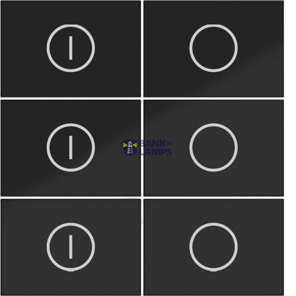 KNX pushbutton cover, 6-V, on/off, A.x/C.x, night black glossy image 1
