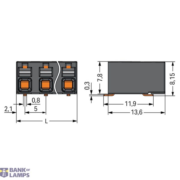 SMD PCB terminal block push-button 1.5 mm² black image 3