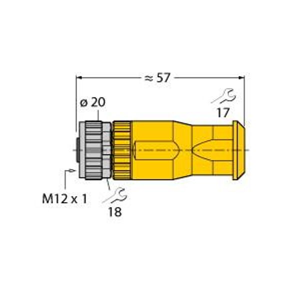 Field-Wireable Connector Female Connector M12 × 1, Straight   BM8151-0/PG9/YE image 1