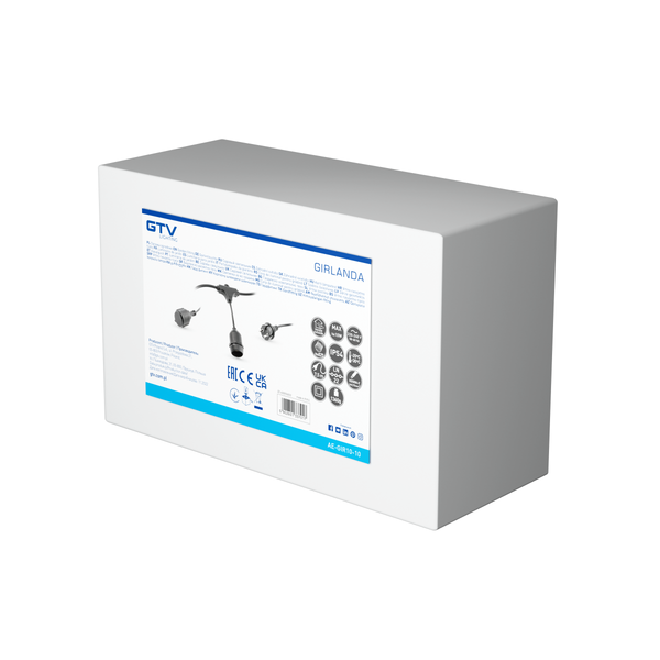 Garden garland, 10xE27, 2x0.75 mm, 10 m image 2