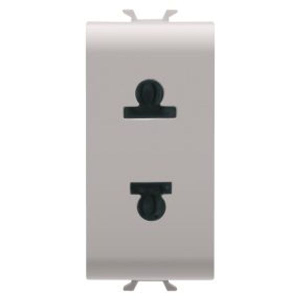 EURO-AMERICAN STANDARD SOCKET-OUTLET 250/125V ac - 2P 15A - 1 MODULE - NATURAL SATIN BEIGE - CHORUSMART image 1
