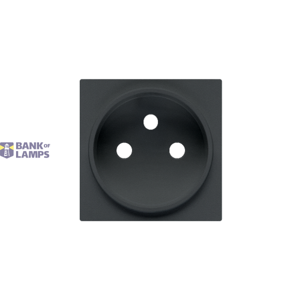 Cover for single socket outlet, (cover), Simon 24, IP20, graphite mat image 1