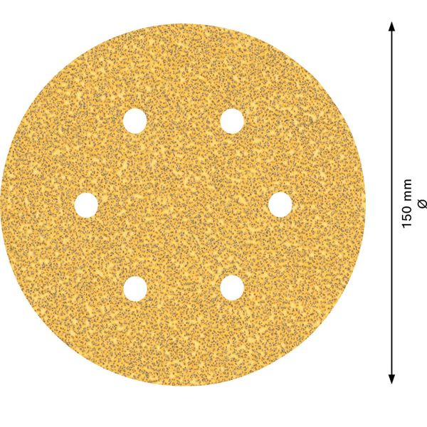 EXPERT C47 Sandpaper with 6 holes for Random Orbital Sanders 15 mm, G 4 5-pc image 2