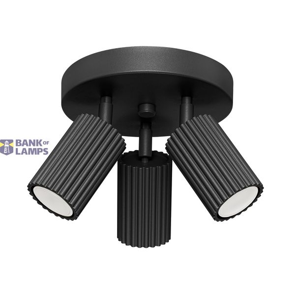 STYLISH BLACK CARBON CEILING LAMP ADJUSTABLE SPOTLIGHTS ON A 3XGU10 ROSEC image 11