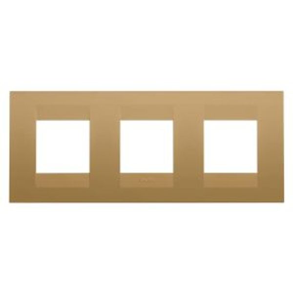 GEO INTERNATIONAL PLATE - IN PAINTED TECHNOPOLYMER - 2+2+2 MODULES HORIZONTAL - GOLD - CHORUSMART image 1