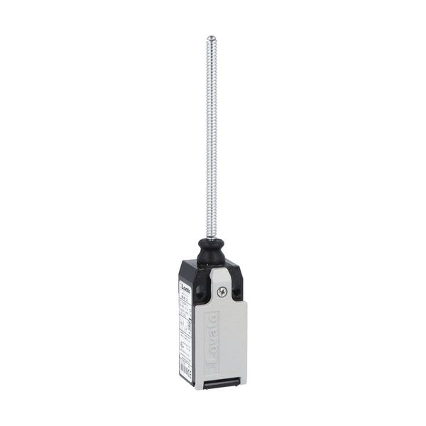 Limit switch, K series, wobble stick, omnidirectional, 1 bottom cable entry. Dimensions to EN 50047, metal body, contacts 2NC slow action. Flexible rod image 1