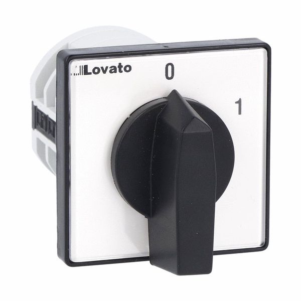 Rotary cam switch 7GN series, ON-OFF switch 2 poles 20A, for front mounting with black handle, front plate 48X48mm image 1