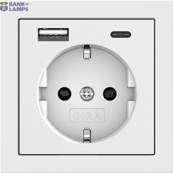 SCHUKO SP USB pow.supply 2-g type A/C System 70 p.white image 1