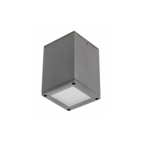 Ceiling luminaire LENTO, aluminum, IP54, max. 35 W, square, graphite image 1