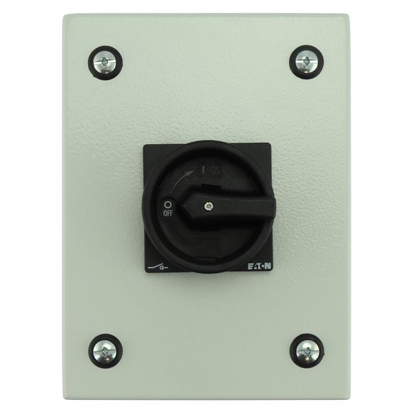 Main switch, P1, 40 A, surface mounting, 3 pole, 1 N/O, 1 N/C, STOP function, With black rotary handle and locking ring, Lockable in the 0 (Off) posit image 9