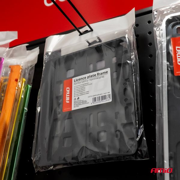 Licence plate frame - motorcycle black image 1