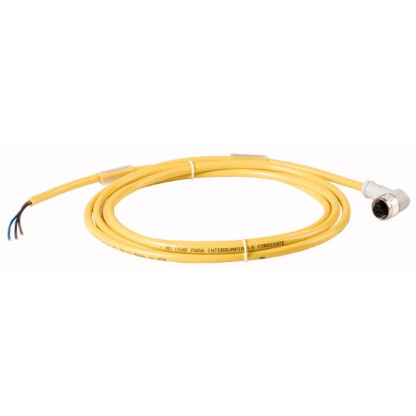 CSDR4A3CY2202 Connection cable, 4p/3Ltg, DC current, coupling m12 angled, open end, L=2m image 1