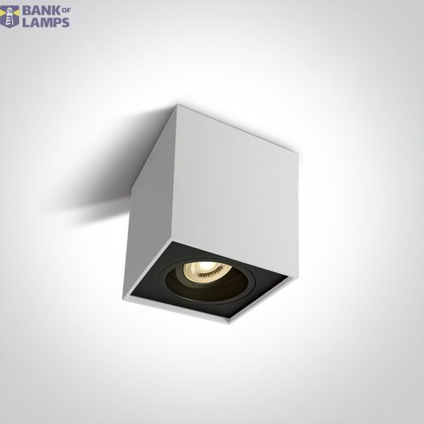 WHITE GU10 10W ADJUSTABLE SQUARE 100-240V image 1
