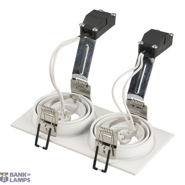 NEW TRIA II MR16 downlight, rectangular, matt white, max. 2x50W, incl. clip springs image 2