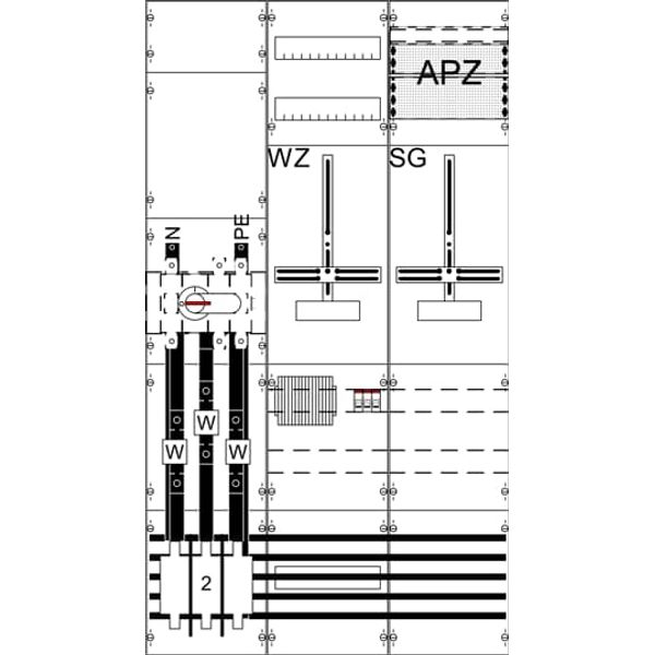 WF39KK51 9RE 3FB Complete panel according to FNN In 250A with three-point fastening image 1