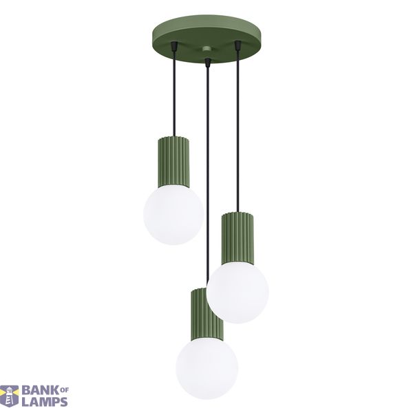 Pendant lamp HALO 3P olive green image 2