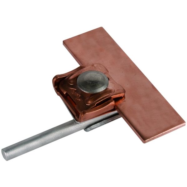Bimetallic saddle clamp St/tZn-Cu clamping range 0.7-8mm for Rd 6-10mm image 1