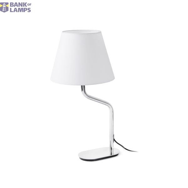 ETERNA CHROME TABLE LAMP WHITE LAMPSHADE image 1