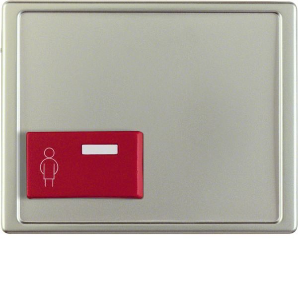 Centre plate red button at bottom, arsys, stainless steel matt, lacq. image 1