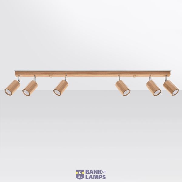 CEILING LAMP ZEKE 6 OAK GU10 6X40W IP20 image 3