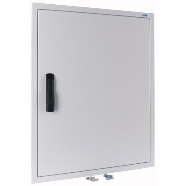BP-U-3S-600/7-P-W Flush-mounting trim ring with sheet steel door and locking rotary lever for 3-component system, W = 600 mm, H = 760 mm, white image 2