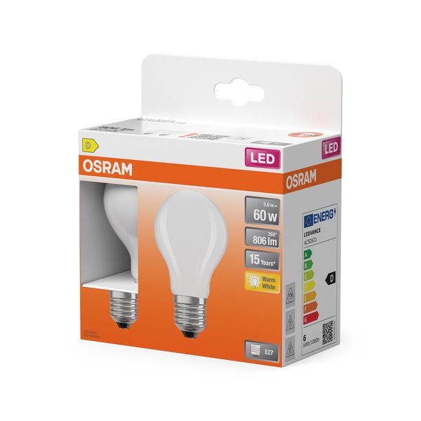 LEDSCLA60 5,9W/827 230VGLFR E27 FS2OSRAM image 2