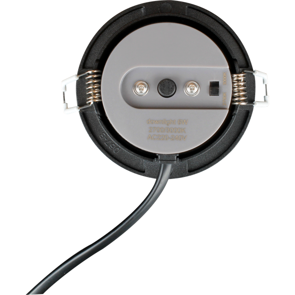 HALUX LED Slim Downlight 6W Dimmable CCT 2700K/3000K 461Lm 36° CRI>95 Flicker-Free Cutout 68 mm (Internal Driver Included) IP44 IK04 Black THORGEON image 3