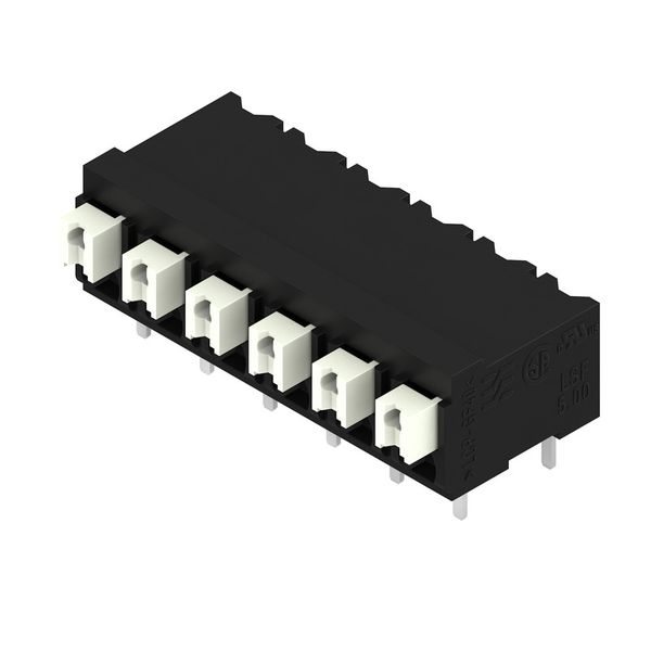 Printed circuit board terminals, 5.00 mm, Number of poles: 6, 90°, Solder pin length (l): 3.5 mm, black, PUSH IN with actuator, Clamping range, max. : 1.5 mm², Tube image 5