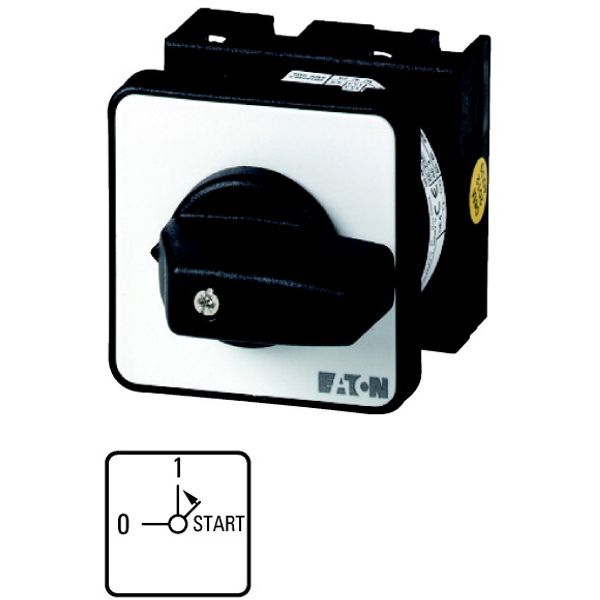 T0-3-15513/EZ ON-OFF button, T0, 20 A, center mounting, 3 contact unit(s), Contacts: 6, Spring-return in START position, 90 °, maintained, With 0 (Off) position, Wi image 1