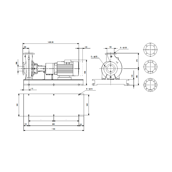 Norm foundation pump NK 150-250/235 A2SBAQE 5,5kW 380-420D/660-725Y 6P image 3