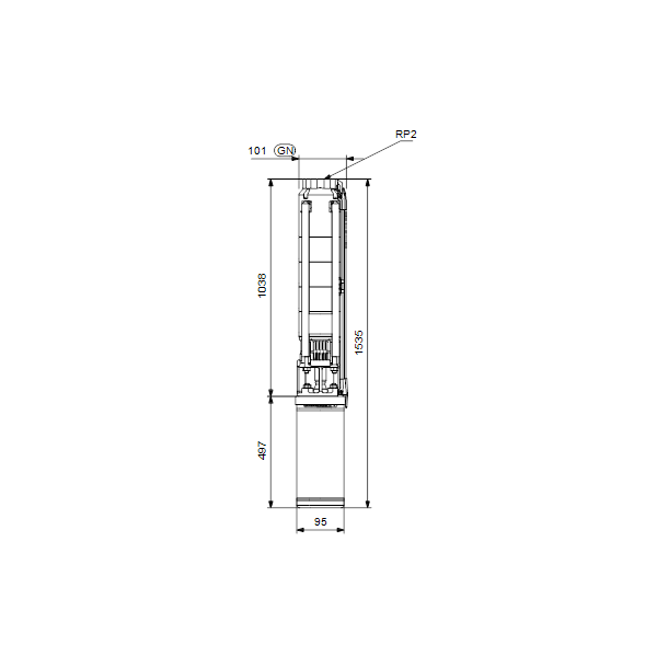 Submersible deepwell pump SP 9-16 Rp2 4&quot; 3.0kW 3X380-415V/50Hz image 3