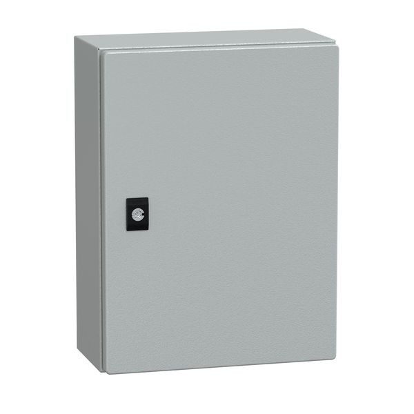 Spacial CRN plain door with mount.plate. H400xW300xD150 IP66 IK10 RAL7035.. image 1