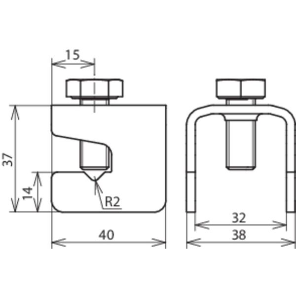 Connecting clamp, St/tZn for building reinforcements for Rd 6-10mm/Fl  image 2