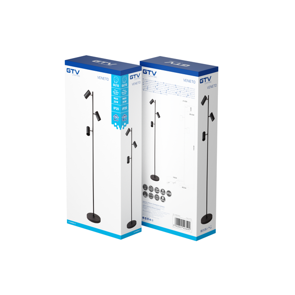 Floor lamp VENETO, IP20, 3*GU10, black image 2