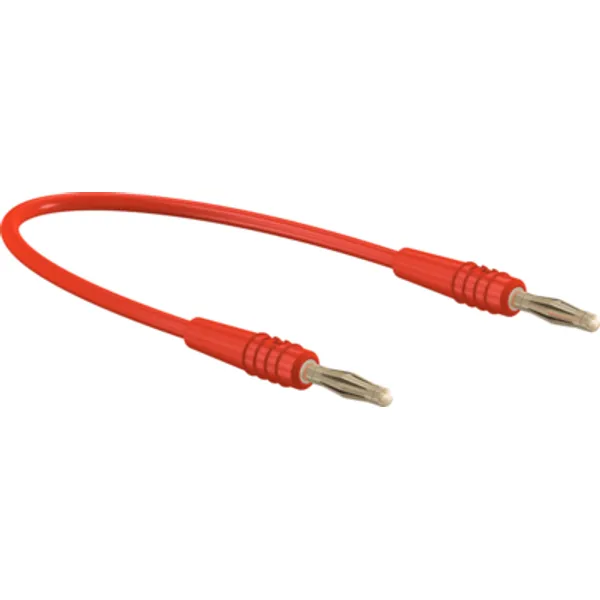 Measuring lead with (2 mm plug, spring-loaded, straight) to (2 mm plug, spring-loaded, straight), 150 mm, red, PVC, 0.5 mm², 28.0047-01522 image 1