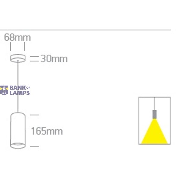 WHITE PENDANT GU10 10W DARK LIGHT image 2