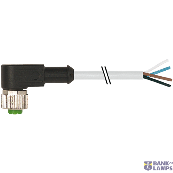 M12 female 90° A-cod. with cable TPE 4x0.34 gy 1.5m image 1