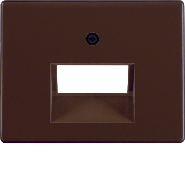 Centre plate for FCC soc. out. 2gang, arsys, brown glossy image 1