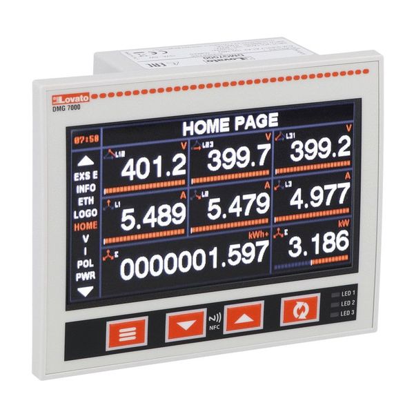 Power analyzer with widescreen colour LCD. Auxiliary supply 100...240VAC. Expandable with 3 EXP… modules image 1