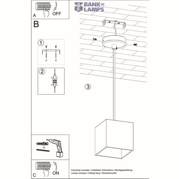HANGING LAMP QUAD 1 GREY GU10 1X40W IP20 image 8