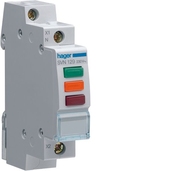 Triple ind. light red,green,orang 230VAC image 1