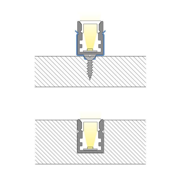 Attached PK aluminum profile, 10x13mm, matte diffuser, 2m image 1