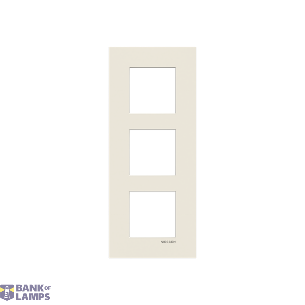 Frame 3-gang / 2+2+2-modules - Niessen logo - S - White image 1