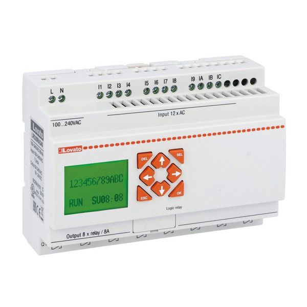 Micro PLCs, base module, auxiliary supply voltage 100-240VAC, 12/8 relay image 1