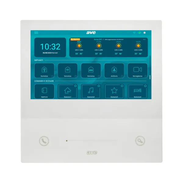 7 "WI-FI INTERNAL TOUCH SCREEN MONITOR, WHITE COLOR, 2 WIRE V44 EASY SYSTEM image 1