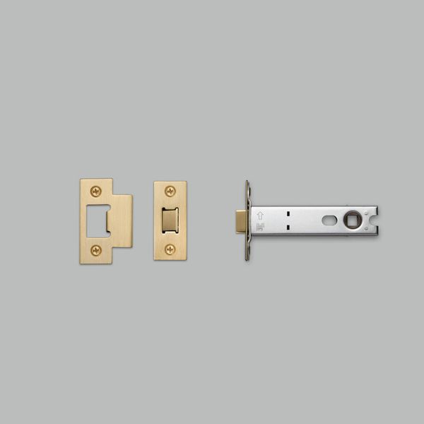 TUBULAR LATCH / DOOR KNOB / 82MM / BRASS image 1