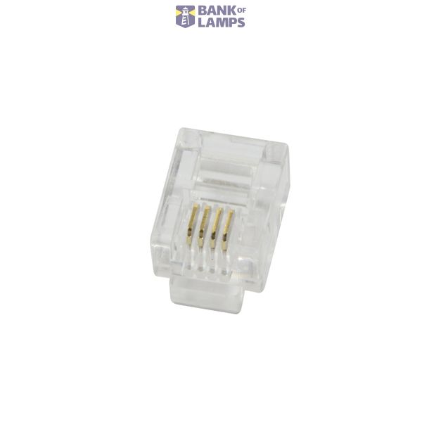 RJ11 Plug for crimping, unshielded 6/4, Telephony, 100 pcs. image 1