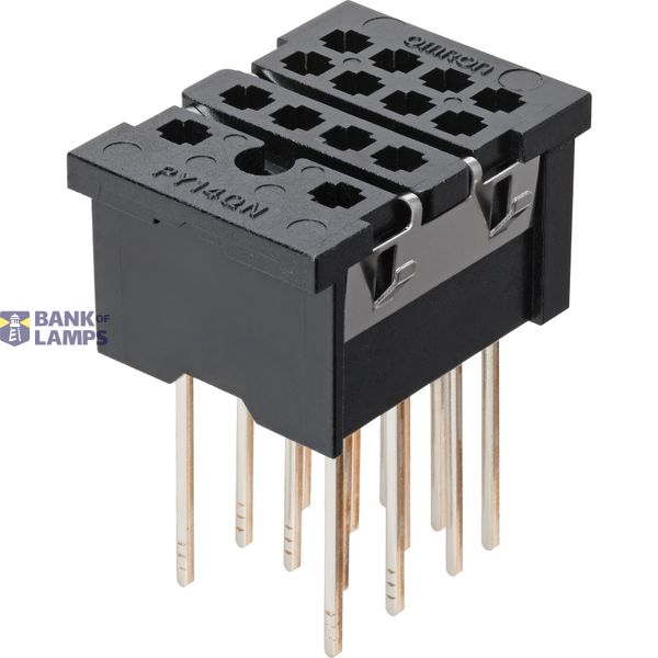 PY  1026F Relay Socket, Square, 14 Pins, Back-Mounting, Wrapping Terminals PY  1026F image 1