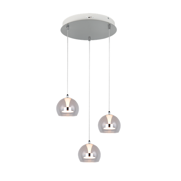 Flynt LED pendant 3-pc chrome image 1