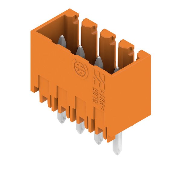 PCB plug-in connector, male header, closed side, THT solder connection, 3.50 mm, Number of poles: 4, 180°, Solder pin length (l): 4.5 mm, tinned, orange, Box image 8